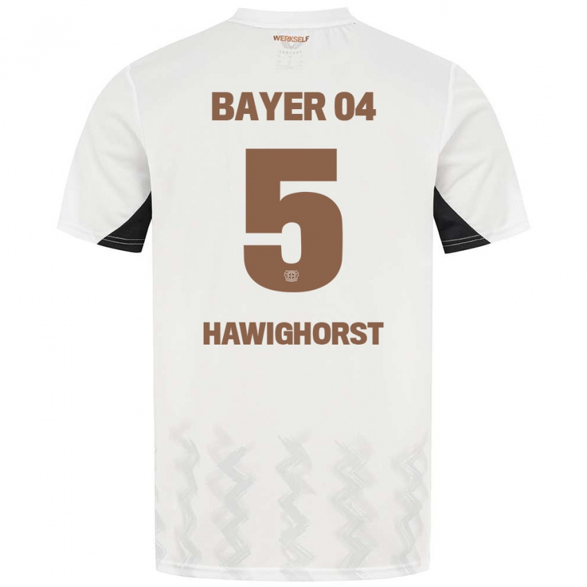 Kinderen Ben Hawighorst #5 Wit Zwart Uitshirt Uittenue 2024/25 T-Shirt