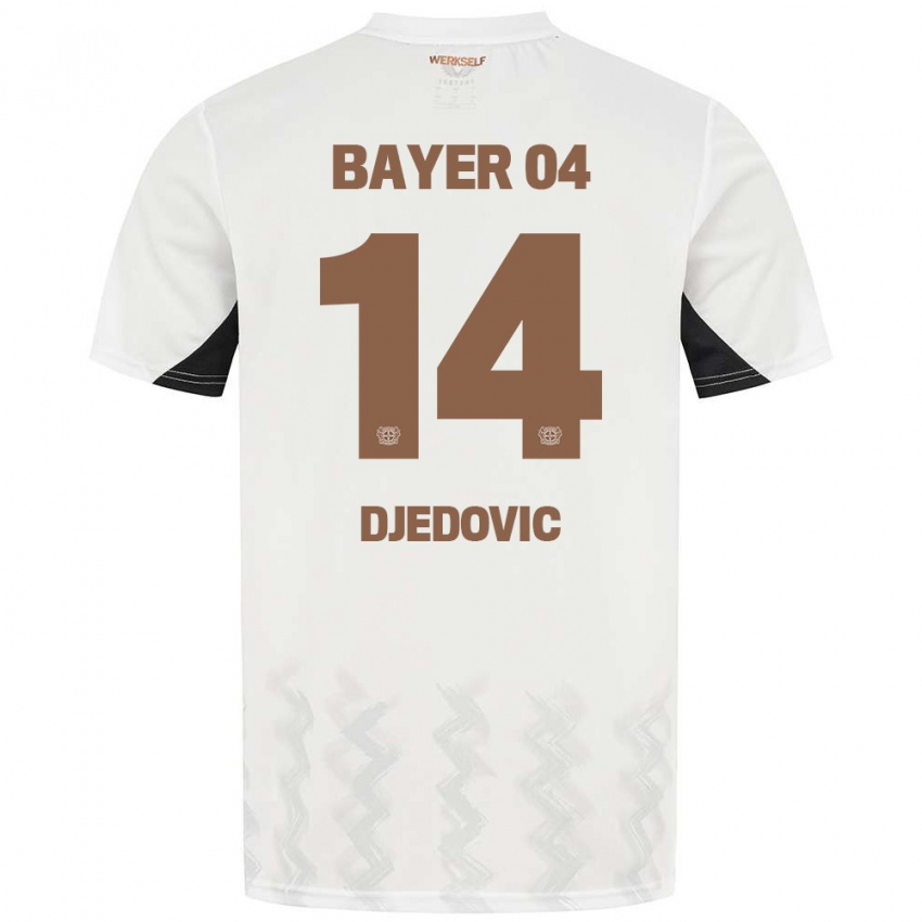 Kinderen Melis Djedovic #14 Wit Zwart Uitshirt Uittenue 2024/25 T-Shirt