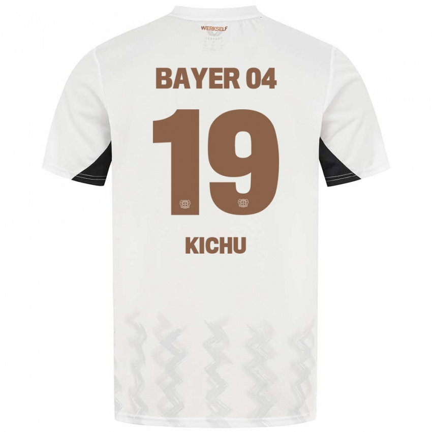 Kinderen Yassin Kichu #19 Wit Zwart Uitshirt Uittenue 2024/25 T-Shirt