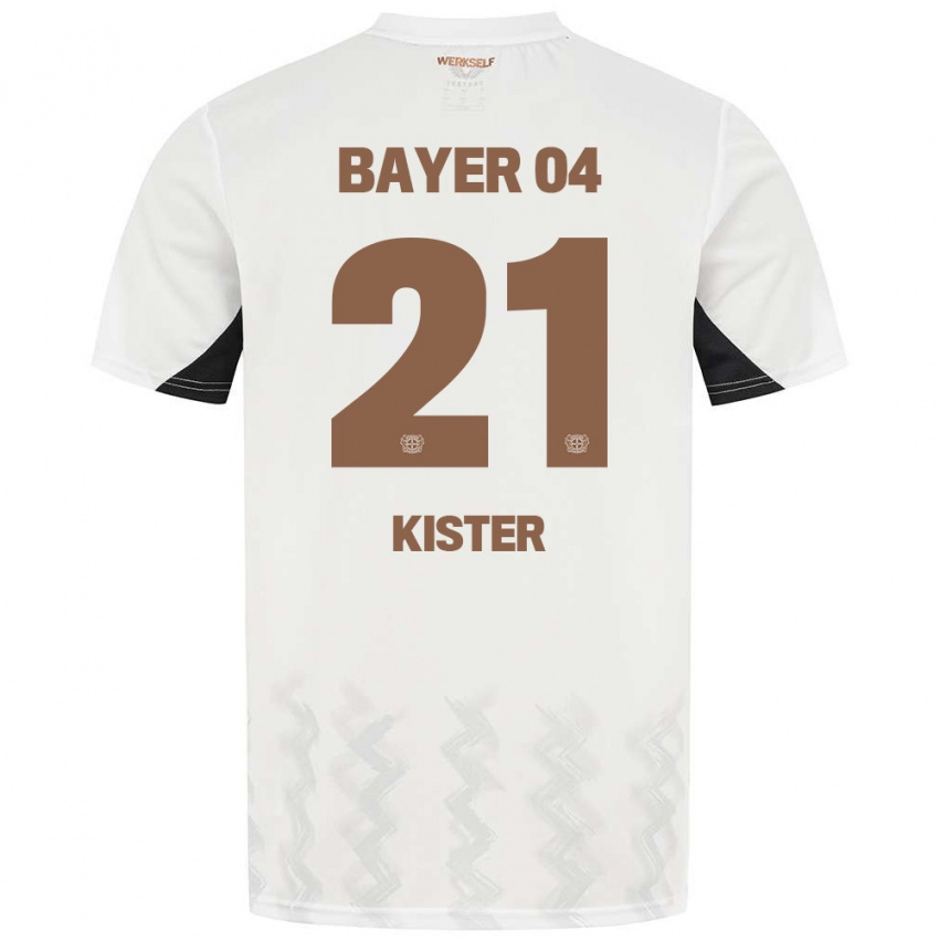 Kinderen Akim Kister #21 Wit Zwart Uitshirt Uittenue 2024/25 T-Shirt