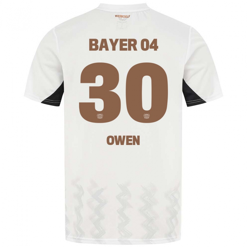 Kinderen Emmanuel Owen #30 Wit Zwart Uitshirt Uittenue 2024/25 T-Shirt