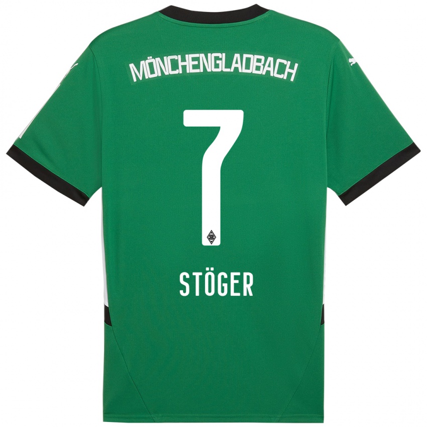 Kinderen Kevin Stöger #7 Groen Wit Uitshirt Uittenue 2024/25 T-Shirt