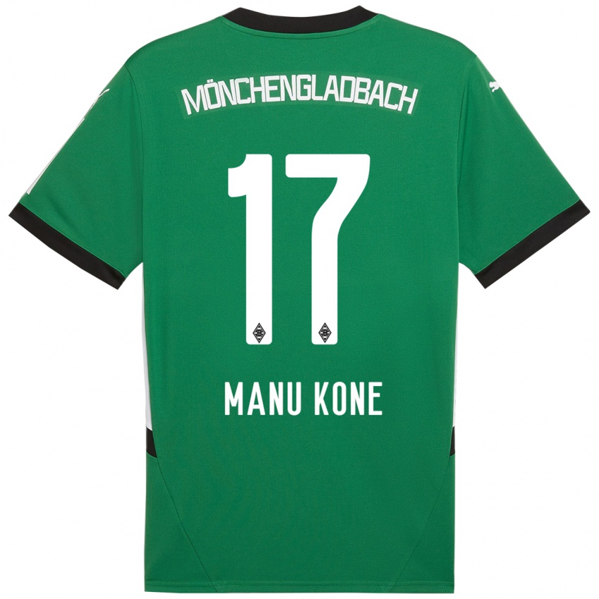 Kinderen Manu Koné #17 Groen Wit Uitshirt Uittenue 2024/25 T-Shirt