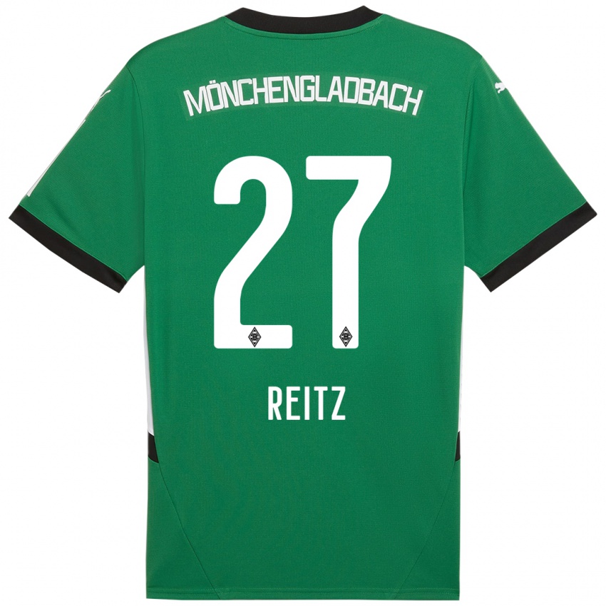 Kinderen Rocco Reitz #27 Groen Wit Uitshirt Uittenue 2024/25 T-Shirt