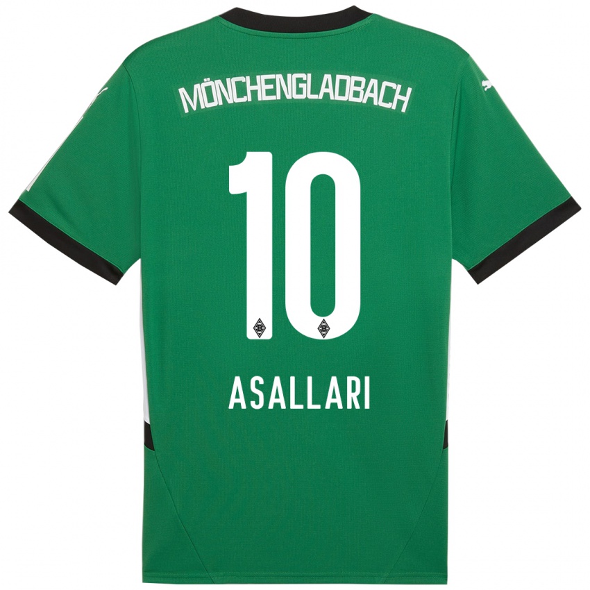 Kinderen Kushtrim Asallari #10 Groen Wit Uitshirt Uittenue 2024/25 T-Shirt