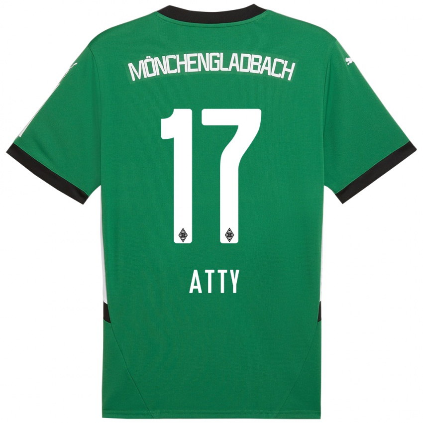 Kinderen Yassir Atty #17 Groen Wit Uitshirt Uittenue 2024/25 T-Shirt