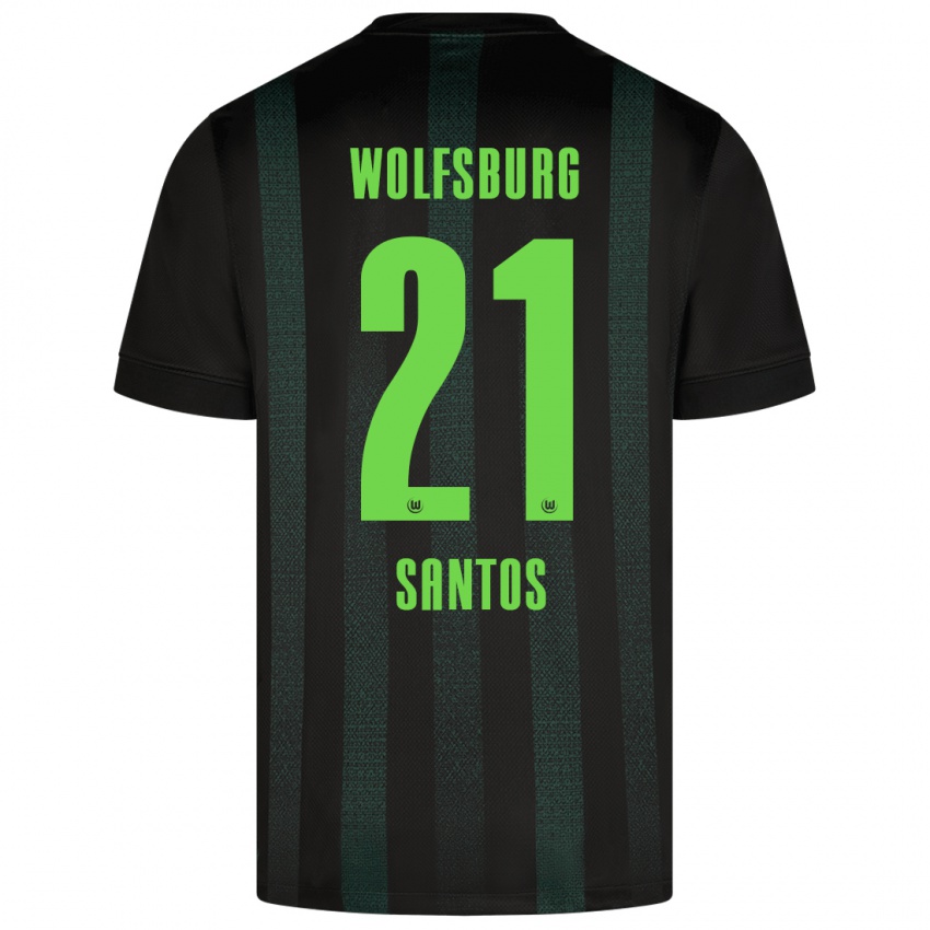 Kinderen Leonardo Santos #21 Donkergroen Uitshirt Uittenue 2024/25 T-Shirt