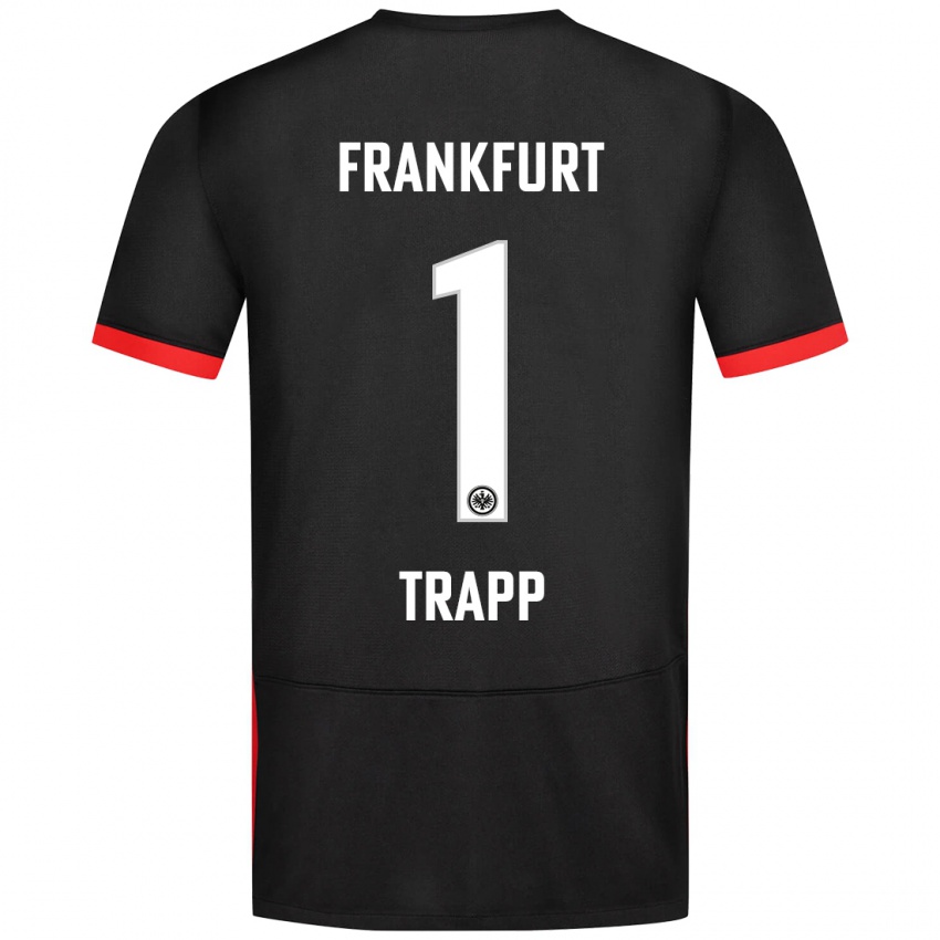 Kinderen Kevin Trapp #1 Zwart Uitshirt Uittenue 2024/25 T-Shirt