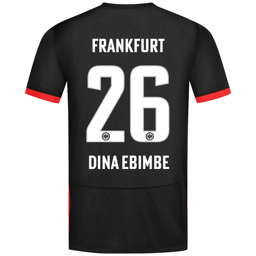 Kinderen Junior Dina Ebimbe #26 Zwart Uitshirt Uittenue 2024/25 T-Shirt