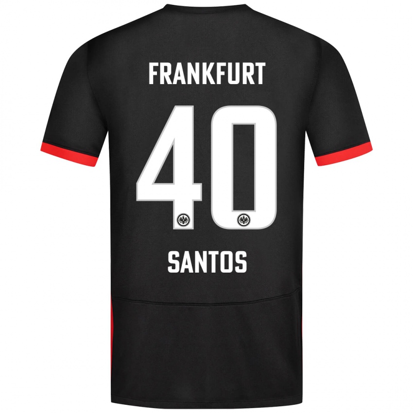 Kinderen Kauã Santos #40 Zwart Uitshirt Uittenue 2024/25 T-Shirt