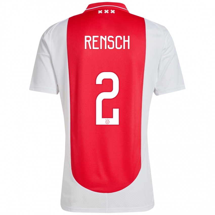 Heren Devyne Rensch #2 Rood Wit Thuisshirt Thuistenue 2024/25 T-Shirt