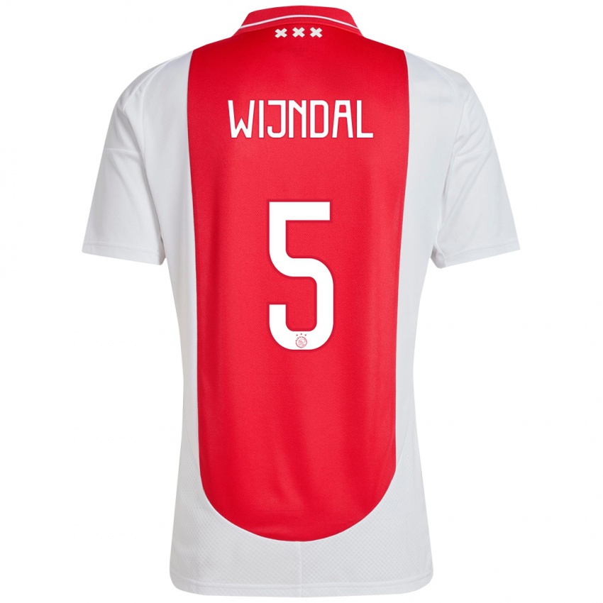 Heren Owen Wijndal #5 Rood Wit Thuisshirt Thuistenue 2024/25 T-Shirt