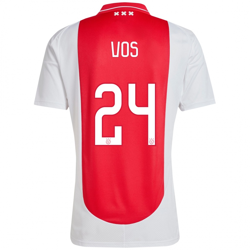 Heren Silvano Vos #24 Rood Wit Thuisshirt Thuistenue 2024/25 T-Shirt