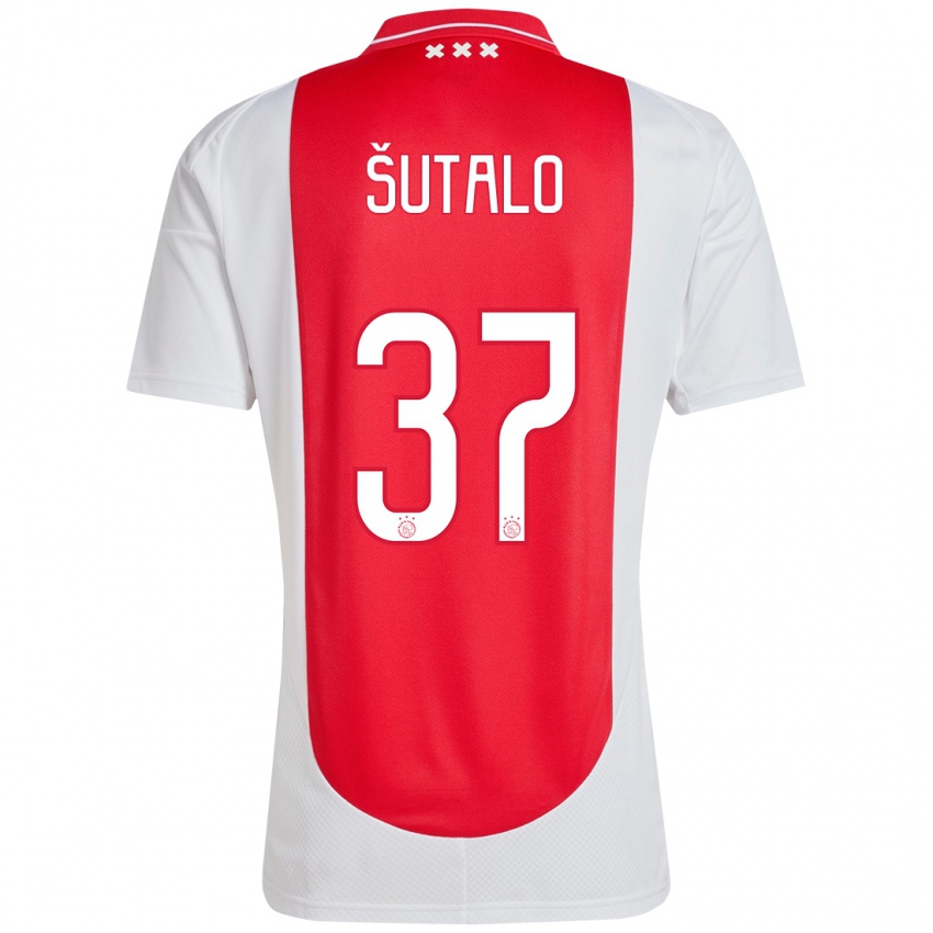 Heren Josip Sutalo #37 Rood Wit Thuisshirt Thuistenue 2024/25 T-Shirt