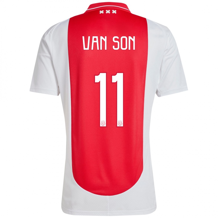 Heren Daniël Van Son #11 Rood Wit Thuisshirt Thuistenue 2024/25 T-Shirt