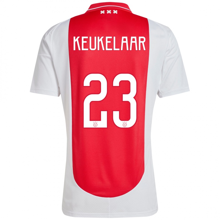 Heren Lotte Keukelaar #23 Rood Wit Thuisshirt Thuistenue 2024/25 T-Shirt