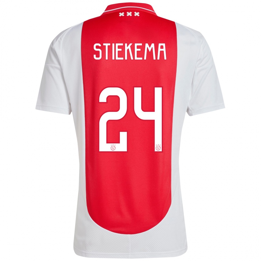 Heren Iris Stiekema #24 Rood Wit Thuisshirt Thuistenue 2024/25 T-Shirt