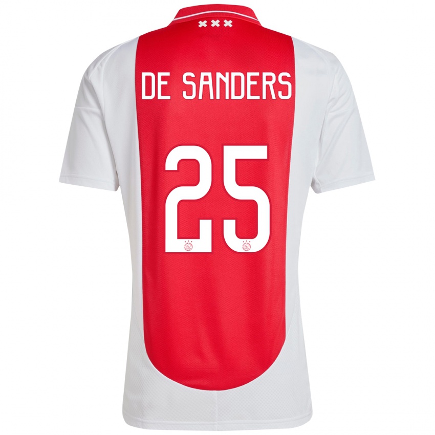 Heren Kay-Lee De Sanders #25 Rood Wit Thuisshirt Thuistenue 2024/25 T-Shirt