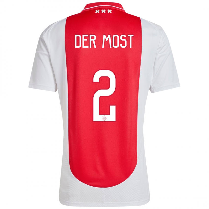 Heren Liza Van Der Most #2 Rood Wit Thuisshirt Thuistenue 2024/25 T-Shirt