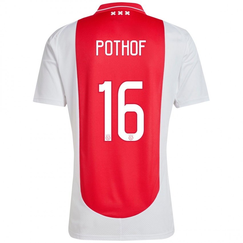 Heren Isa Pothof #16 Rood Wit Thuisshirt Thuistenue 2024/25 T-Shirt