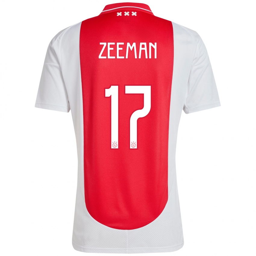 Heren Kelly Zeeman #17 Rood Wit Thuisshirt Thuistenue 2024/25 T-Shirt