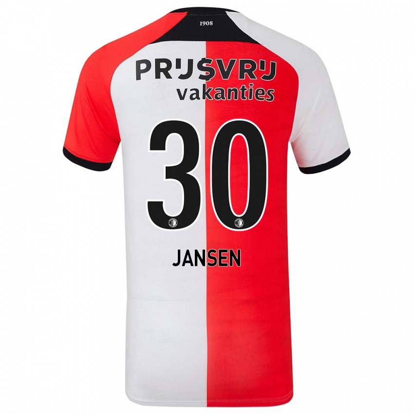 Heren Thijs Jansen #30 Rood Wit Thuisshirt Thuistenue 2024/25 T-Shirt