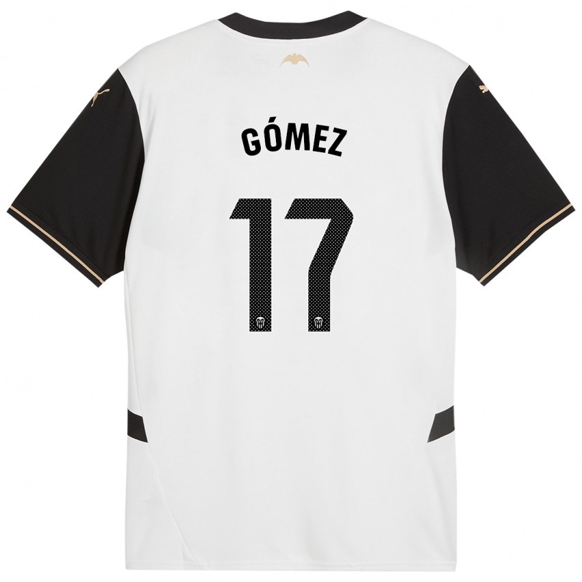 Heren Dani Gómez #17 Wit Zwart Thuisshirt Thuistenue 2024/25 T-Shirt