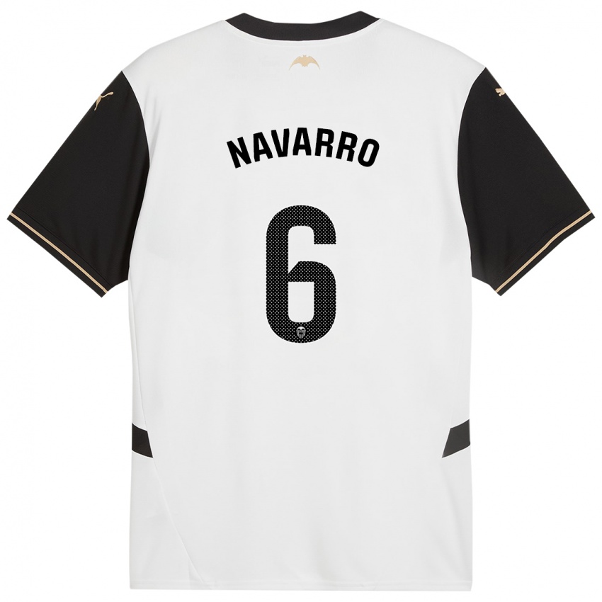 Heren Javi Navarro #6 Wit Zwart Thuisshirt Thuistenue 2024/25 T-Shirt