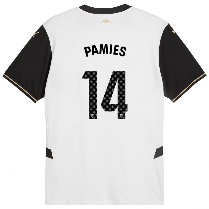 Heren Javi Pamies #14 Wit Zwart Thuisshirt Thuistenue 2024/25 T-Shirt