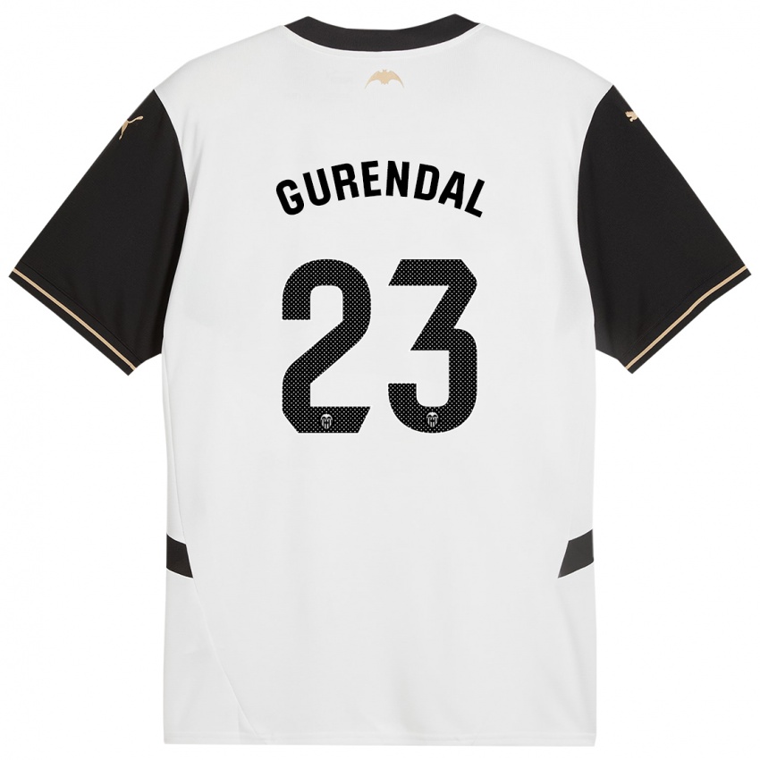 Heren Alexander Gurendal #23 Wit Zwart Thuisshirt Thuistenue 2024/25 T-Shirt