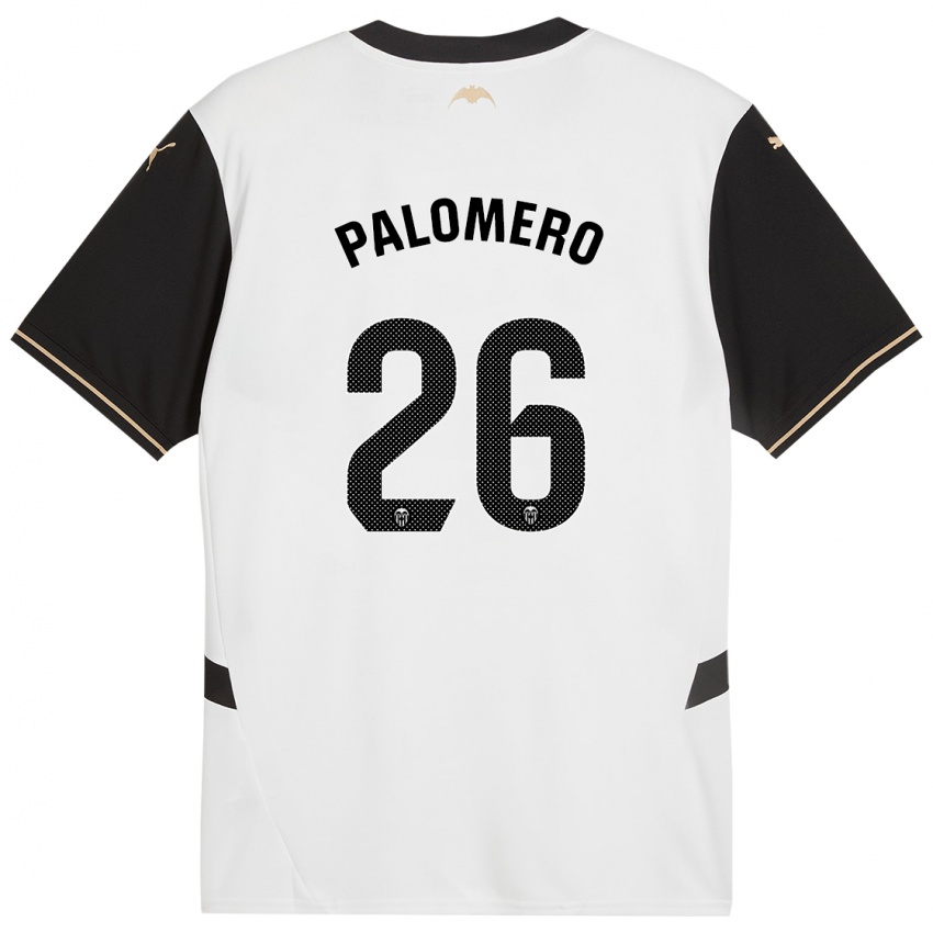 Heren Marc Palomero #26 Wit Zwart Thuisshirt Thuistenue 2024/25 T-Shirt