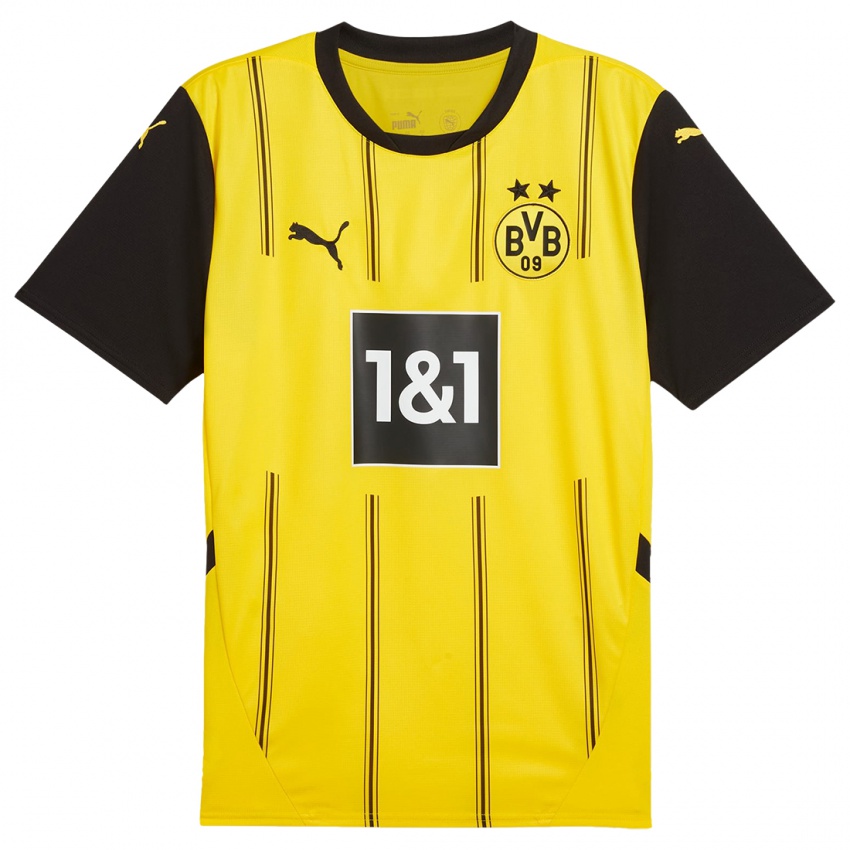 Heren Serhou Guirassy #19 Geel Zwart Thuisshirt Thuistenue 2024/25 T-Shirt