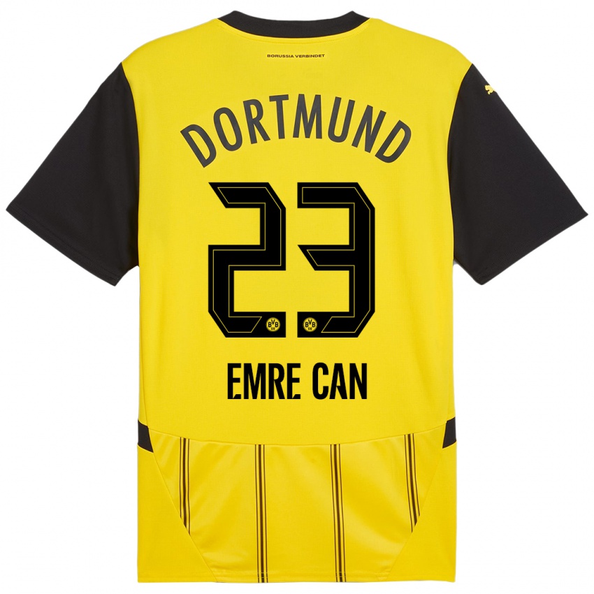 Heren Emre Can #23 Geel Zwart Thuisshirt Thuistenue 2024/25 T-Shirt