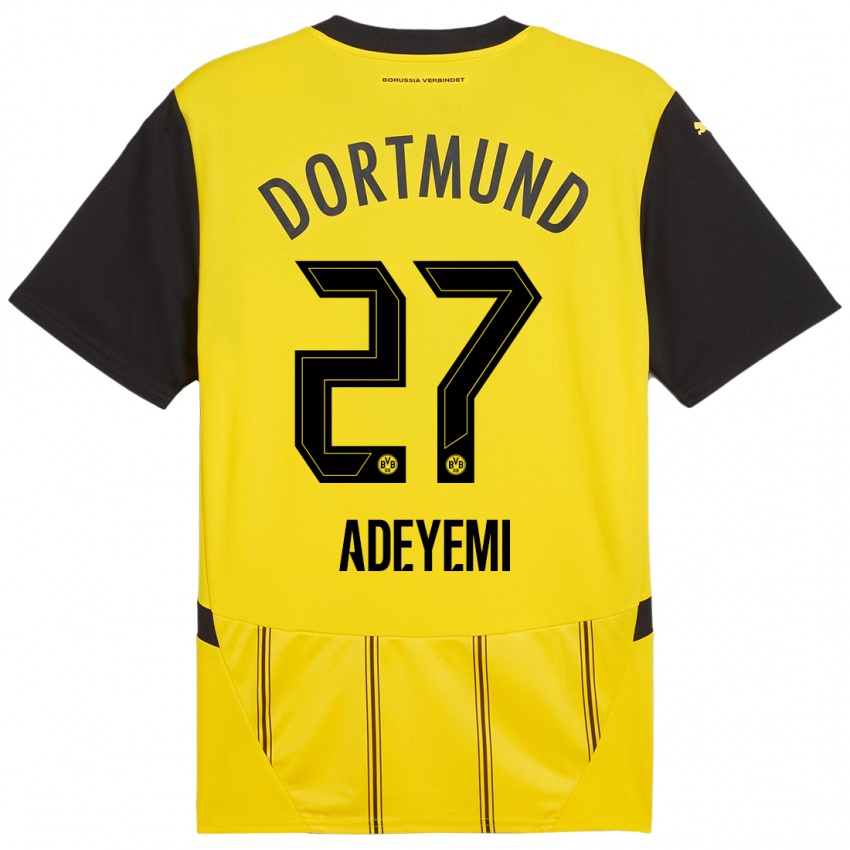 Heren Karim Adeyemi #27 Geel Zwart Thuisshirt Thuistenue 2024/25 T-Shirt