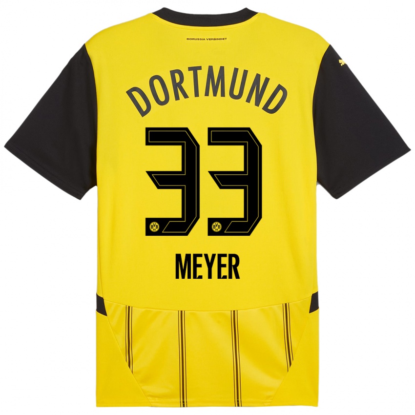 Heren Alexander Meyer #33 Geel Zwart Thuisshirt Thuistenue 2024/25 T-Shirt