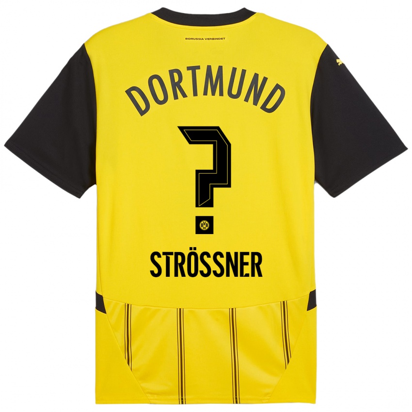 Heren Lenni Strößner #0 Geel Zwart Thuisshirt Thuistenue 2024/25 T-Shirt