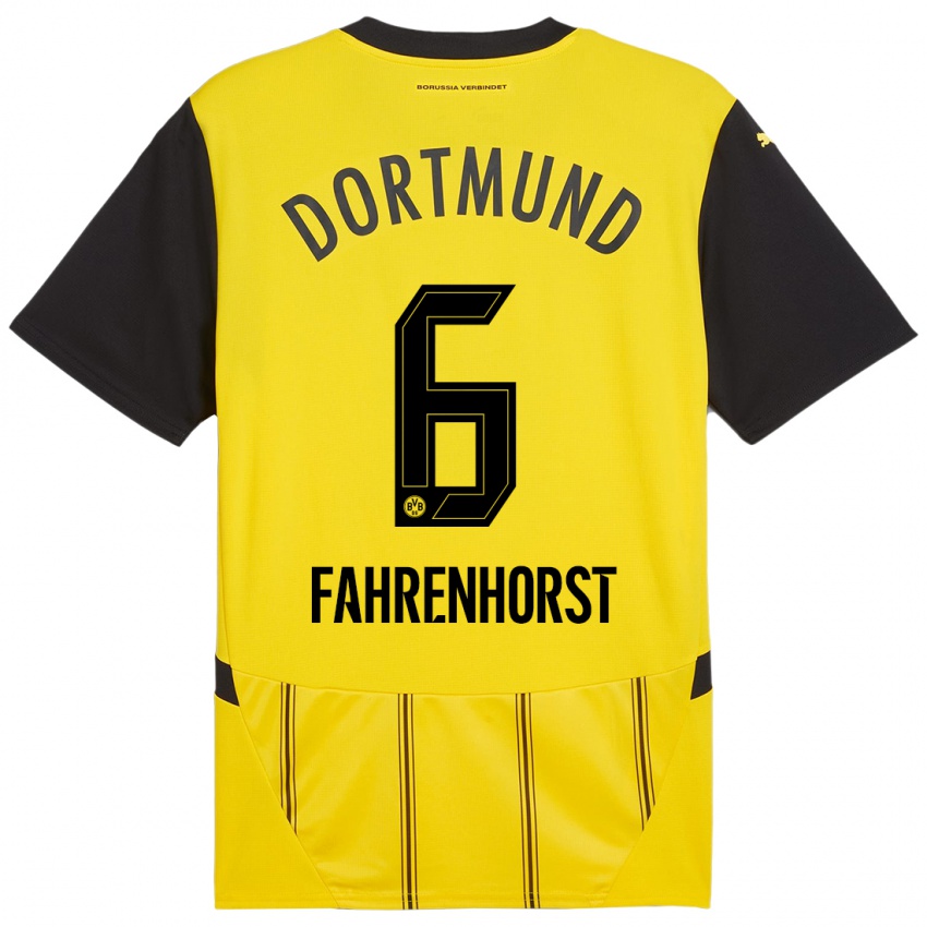 Heren Luke Fahrenhorst #6 Geel Zwart Thuisshirt Thuistenue 2024/25 T-Shirt