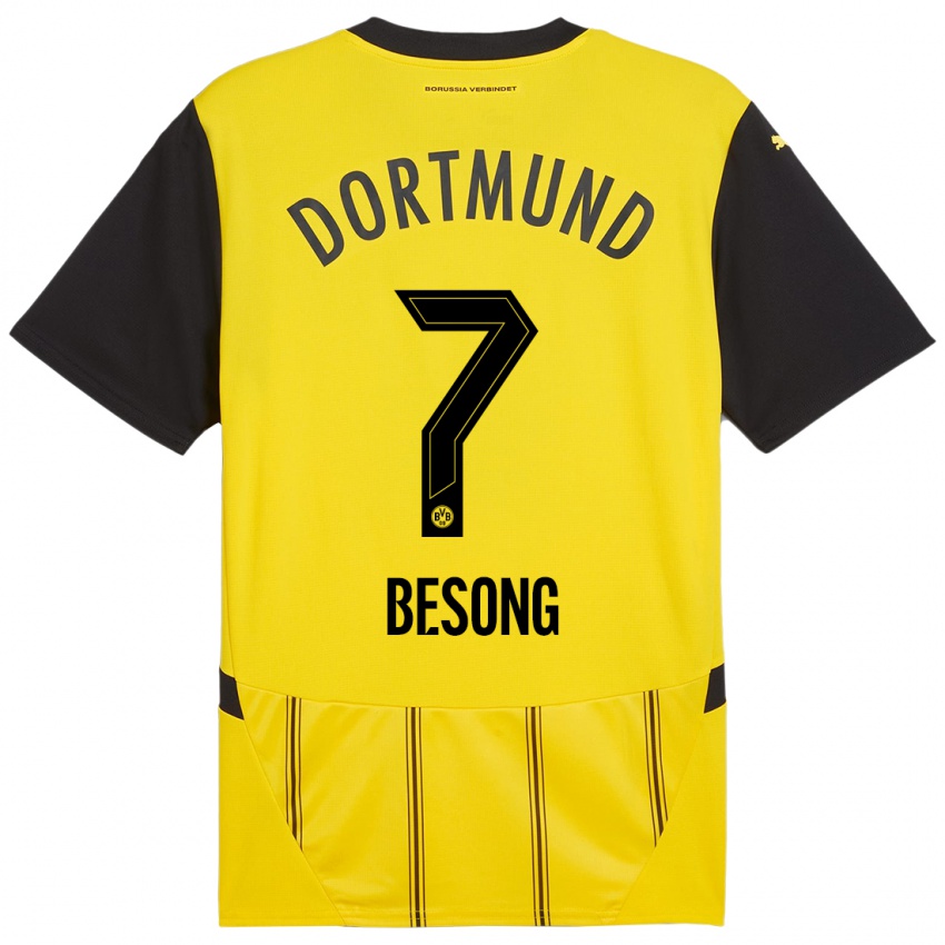 Heren Paul-Philipp Besong #7 Geel Zwart Thuisshirt Thuistenue 2024/25 T-Shirt