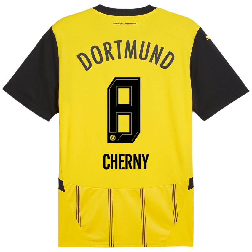 Heren Nick Cherny #8 Geel Zwart Thuisshirt Thuistenue 2024/25 T-Shirt