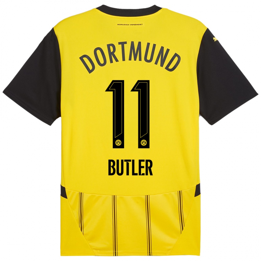 Heren Justin Butler #11 Geel Zwart Thuisshirt Thuistenue 2024/25 T-Shirt