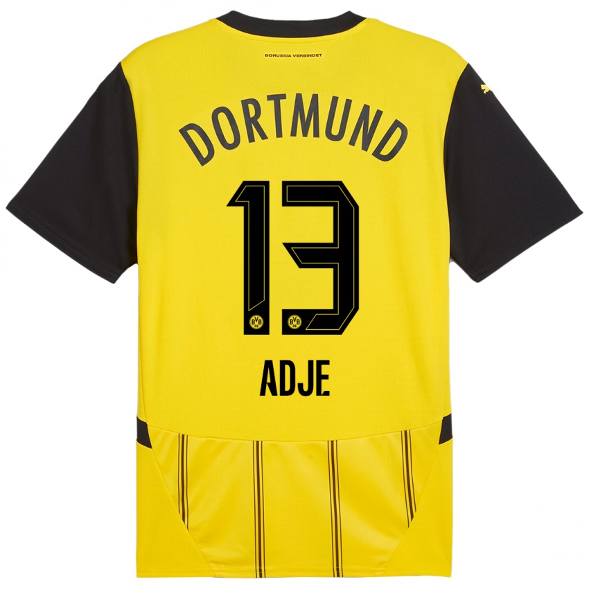 Heren Miguel Adje #13 Geel Zwart Thuisshirt Thuistenue 2024/25 T-Shirt