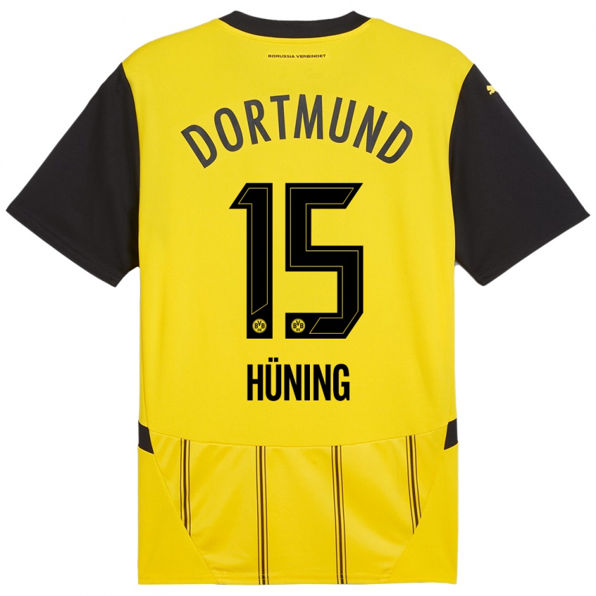 Heren Ben Hüning #15 Geel Zwart Thuisshirt Thuistenue 2024/25 T-Shirt