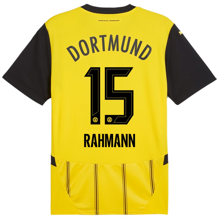 Heren Luke Rahmann #15 Geel Zwart Thuisshirt Thuistenue 2024/25 T-Shirt