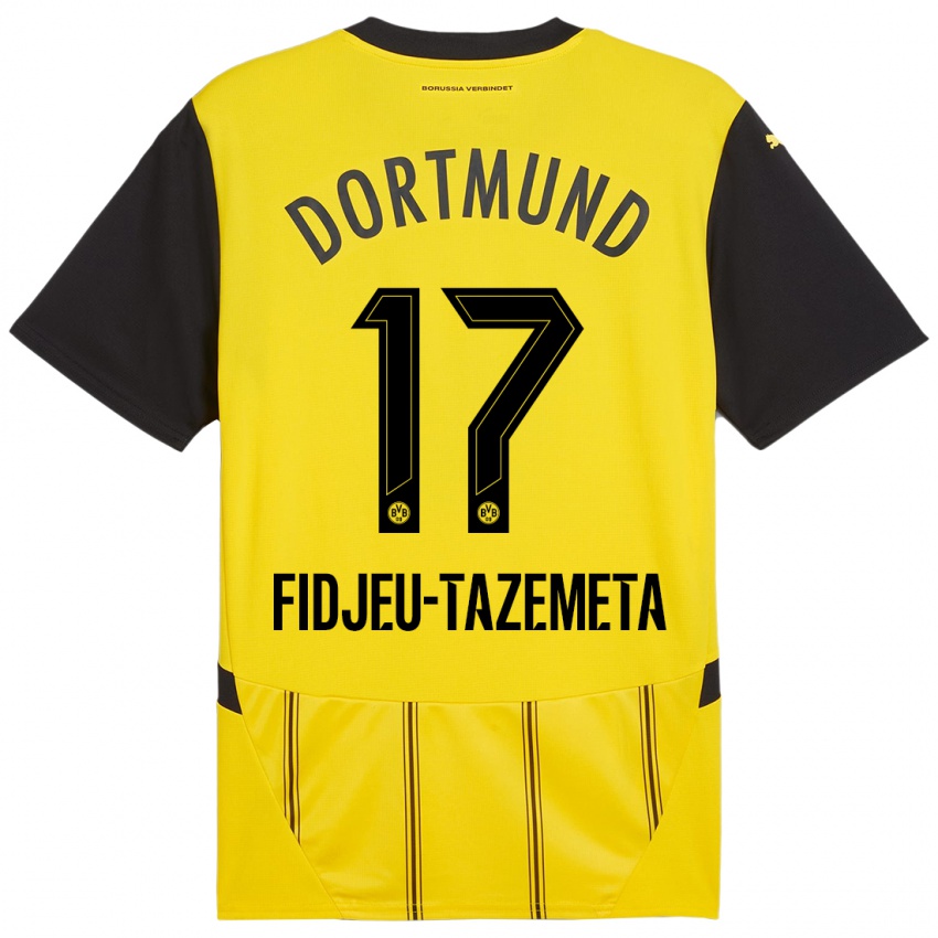 Heren Thierry Fidjeu-Tazemeta #17 Geel Zwart Thuisshirt Thuistenue 2024/25 T-Shirt