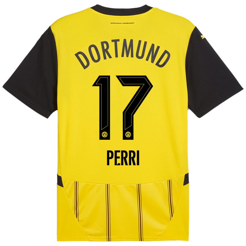 Heren Luca Perri #17 Geel Zwart Thuisshirt Thuistenue 2024/25 T-Shirt