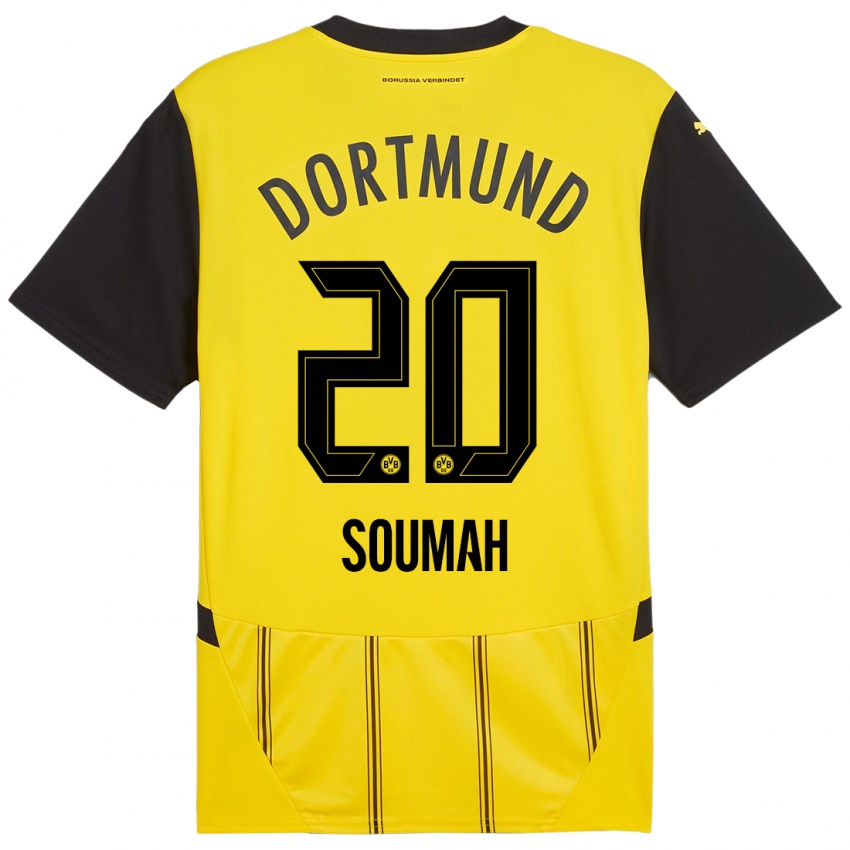 Heren Moussa Soumah #20 Geel Zwart Thuisshirt Thuistenue 2024/25 T-Shirt