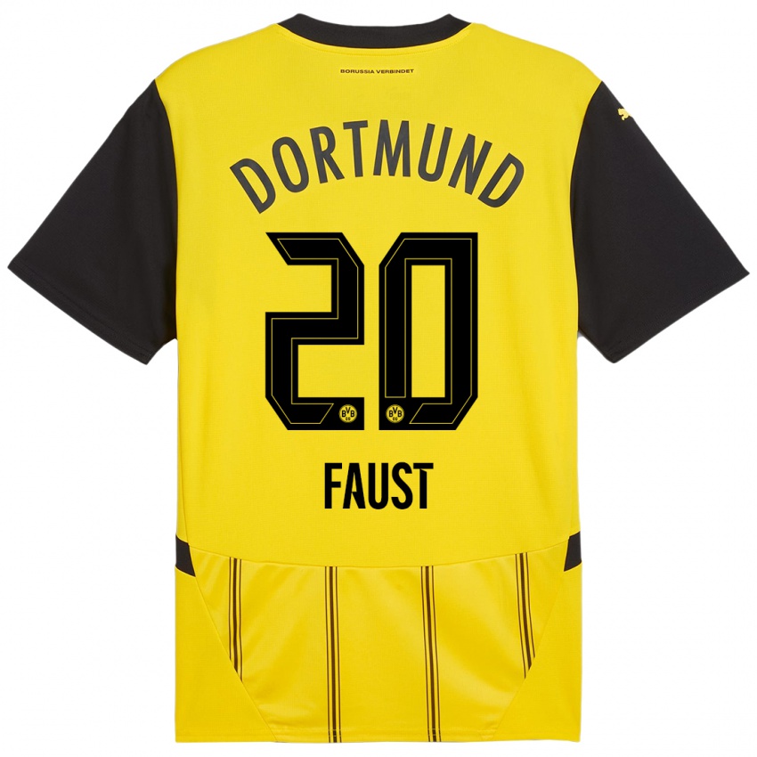 Heren Tom Faust #20 Geel Zwart Thuisshirt Thuistenue 2024/25 T-Shirt