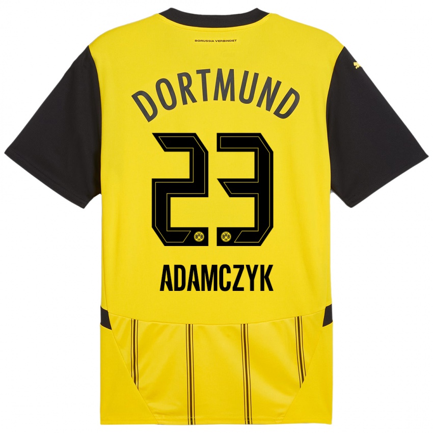 Heren Nico Adamczyk #23 Geel Zwart Thuisshirt Thuistenue 2024/25 T-Shirt