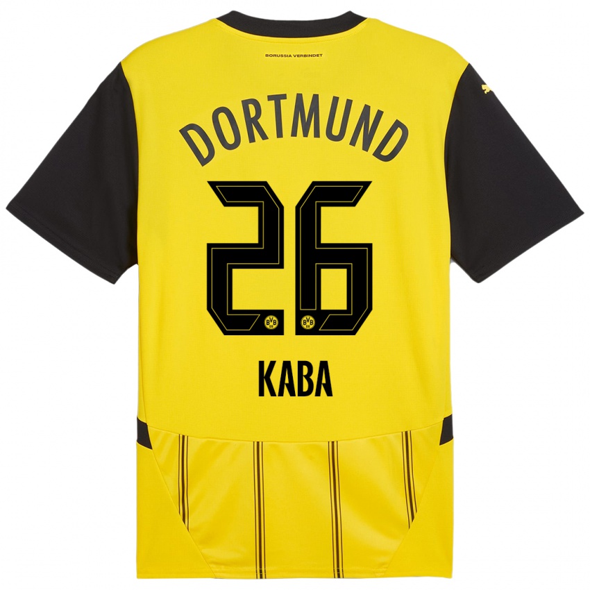 Heren Mussa Kaba #26 Geel Zwart Thuisshirt Thuistenue 2024/25 T-Shirt