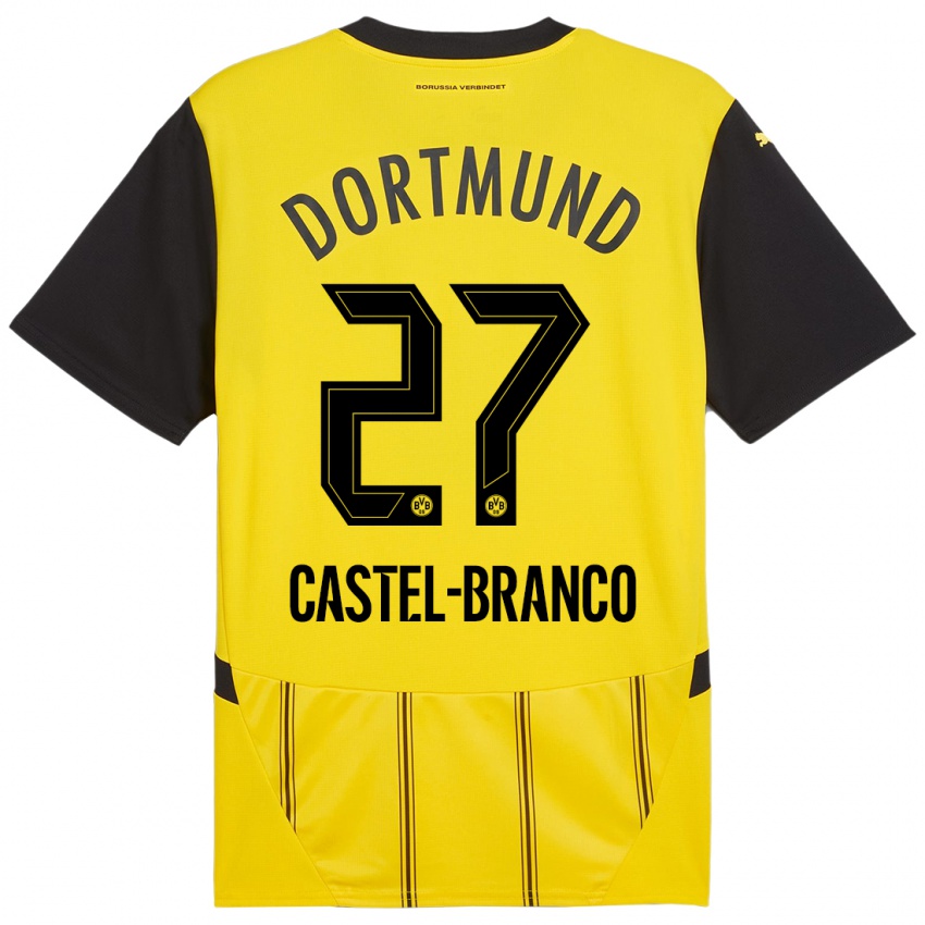 Heren Diego Castel-Branco #27 Geel Zwart Thuisshirt Thuistenue 2024/25 T-Shirt